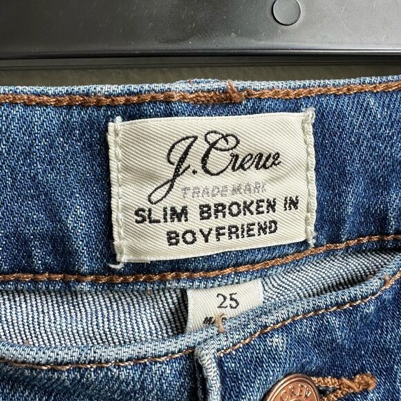 ✨$5/$25 J. Crew Slim Broken In Relaxed Cropped Ankle Jeans Cotton Size 25 Small - Picture 5 of 6